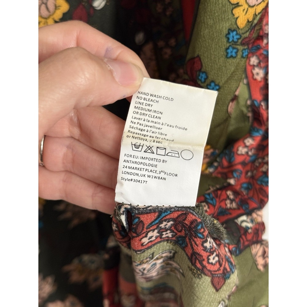 Anthropologie Tiny Patchwork Tunic Dress Sz S Boho Mixed Print Shift Oversized - Picture 7 of 9